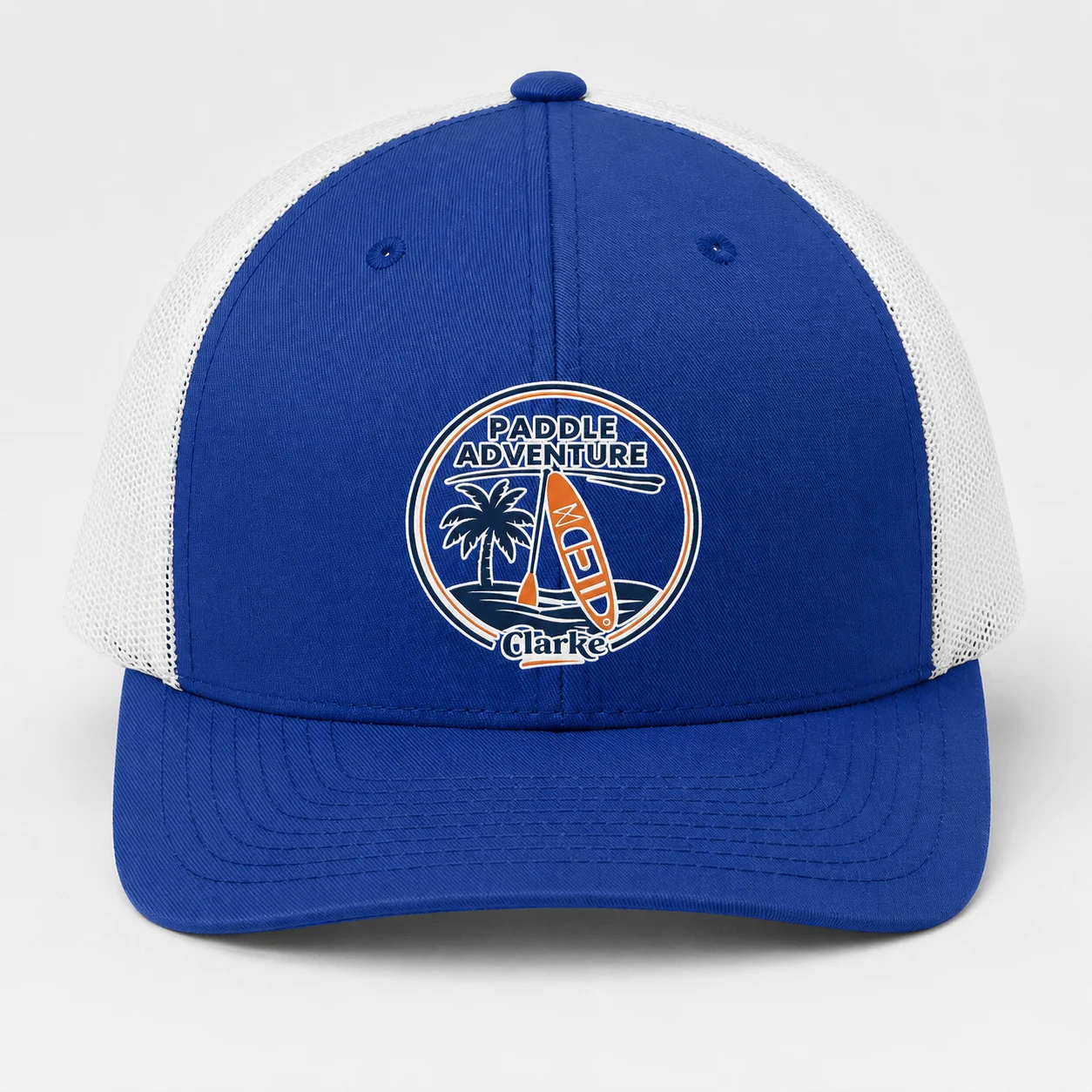 Gorra azul y blanca oficial de Paddle Adventure Clarke