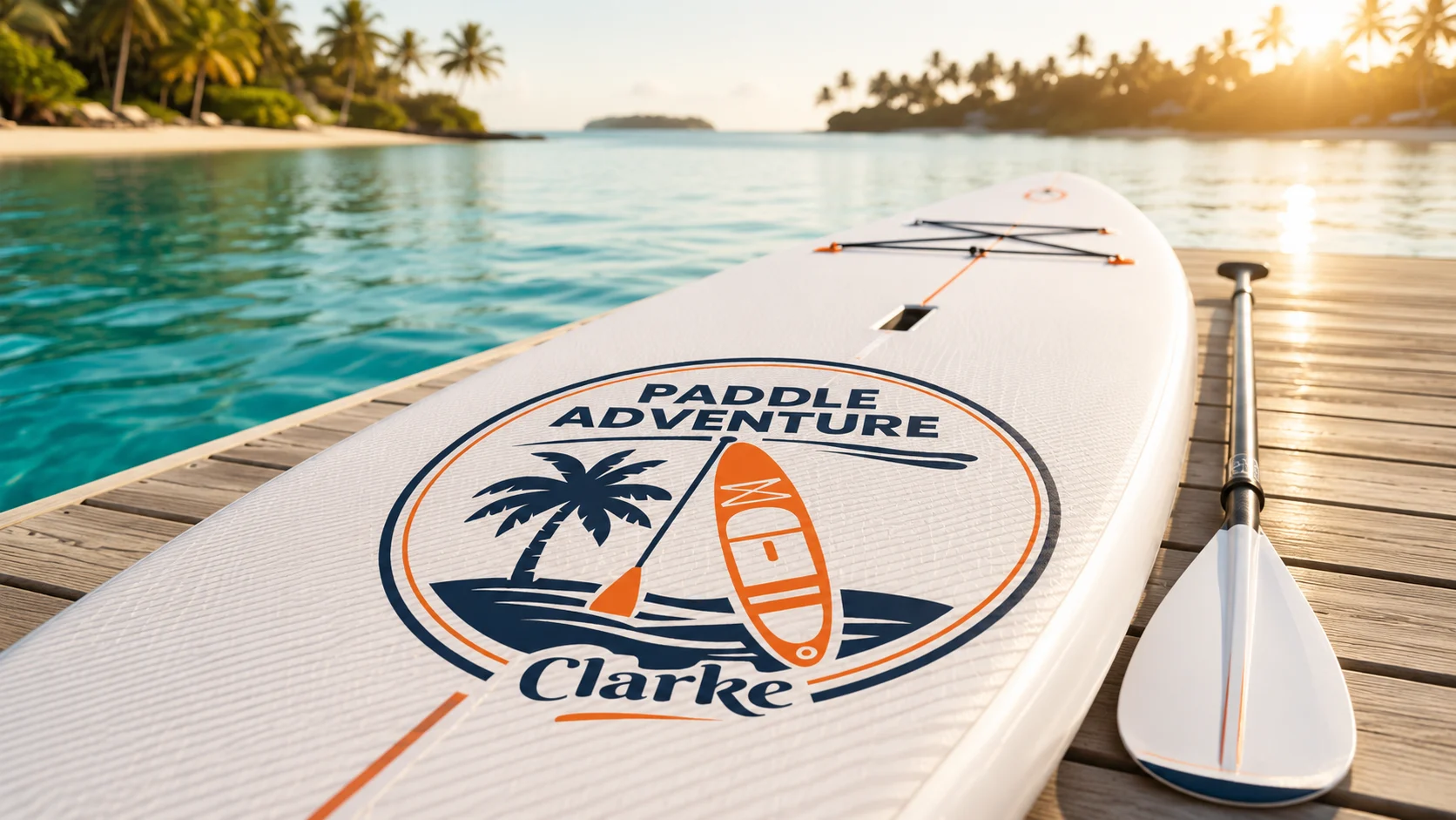 Tabla de Paddle Adventure Clarke junto al mar